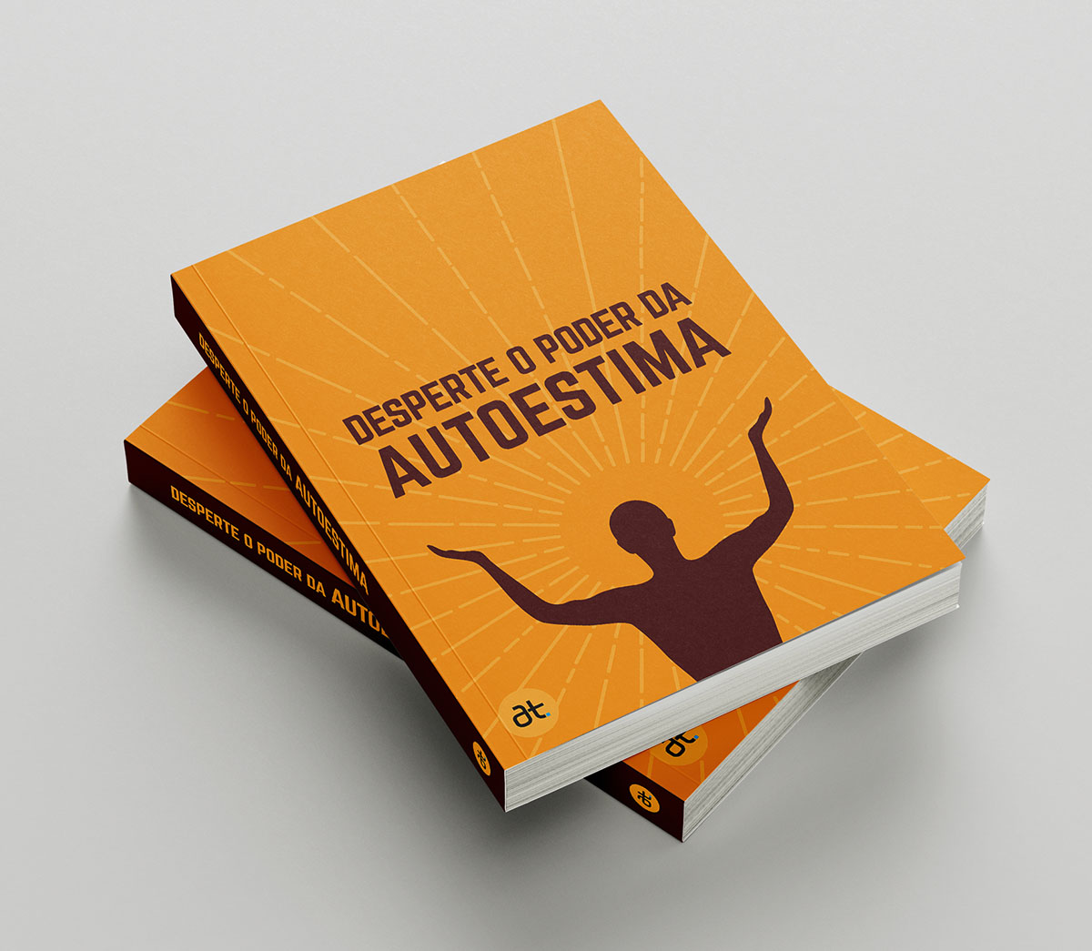 Capa do ebook Desperte o Poder da Autoestima, com fundo laranja e figura irradiando luz